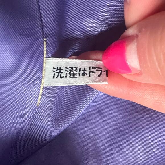 Vintage Purple Blue Tan Striped Tweed Skirt Suit Japanese 90s 6 Cynsia Command - Picture 16 of 16